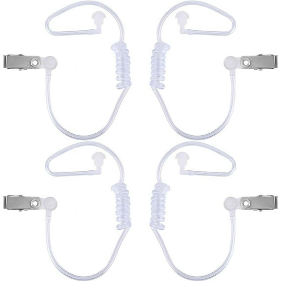 1 Box 5Pcs Replacement Acoustic Coil Tube with Earbud Plastic Whitesmoke Secret Service Ear Pieces Security Agent Prop Audio Two Way Radio Headphone Headset for Cosplay Phone DIY WhiteSmoke