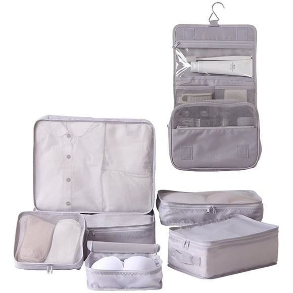 Travel Packing Cubes 5/7 Set with Toiletry Bag, Luggage Organizers Shoe Bag
