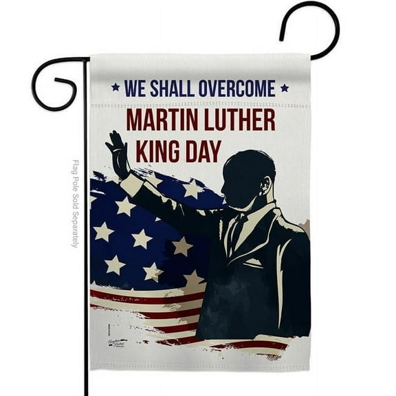Angeleno Heritage G135380-BO 13 x 18.5 in. We Shall Overcome Black History Martin Luther King Double-Sided Decorative Vertical Garden Flags - House Decoration Banner Yard Gift