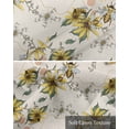 thumbnail image 6 of Beige Floral Bee Linen Curtain Valance for Bedroom/Bathroom/Kitchen/Office/Living/Dining Room Window,Boho Bohemia Plant Middle Century Dots Pocket Topper Drapes Decorative Cafe Drapery Panel 54"x18", 6 of 6