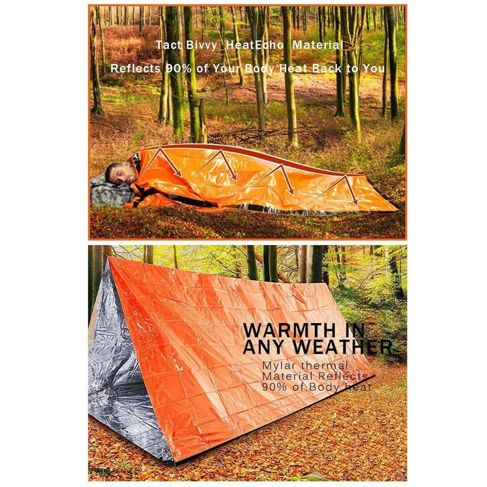 Double Sleeping Bag Liner Camping Travel Emergency Survival Kit Bivvy Bivy Bag 