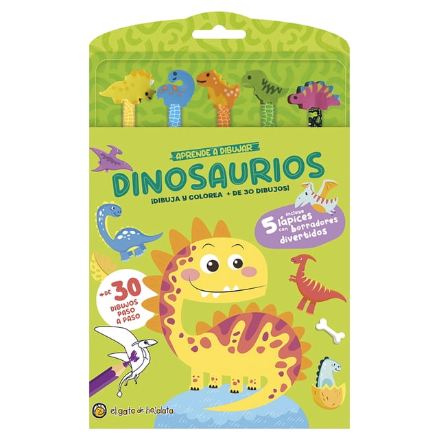 Lapices y Gomitas Aprende A Dibujar Dinosaurios Editorial Guadal Libro de bolsillo 1ra edicion