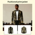 thumbnail image 3 of Men's Black Gold Embroidery Blazer, Court Prince Suit Jacket, Gold Embroidered Blazer, 3 of 7