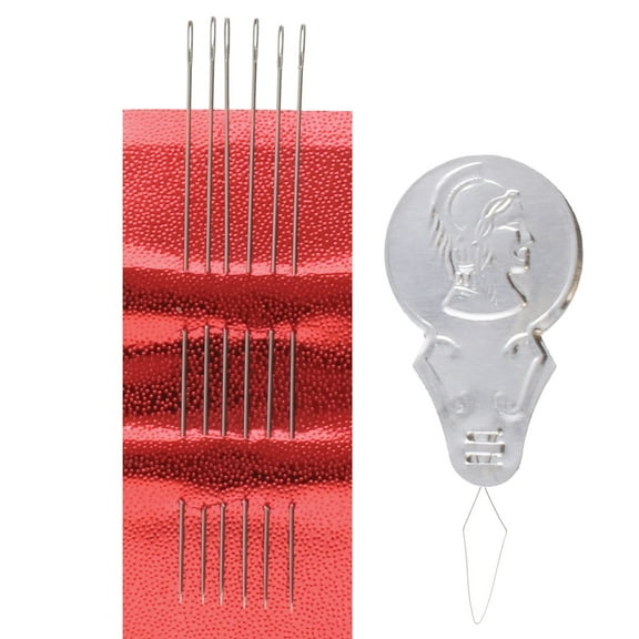 The Beadsmith Basic Elements Beading Needles – Size 12, Pack of 6, Includes 1 Needle Threader – Use for Loom Weaving Beadwork, Off-Loom Stitching and Jewelry Making with Seed Beads