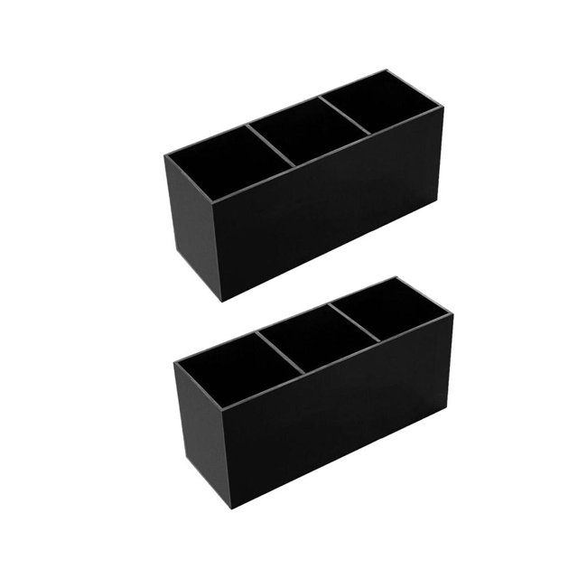 2x Florero Lápiz Organizador de Almacenamiento Escritorio Soporte de Maquillaje Cepillo Cepillo Cepillo de Maquillaje 3 Ranuras kusrkot Estuche de pinceles de maquillaje cosmético