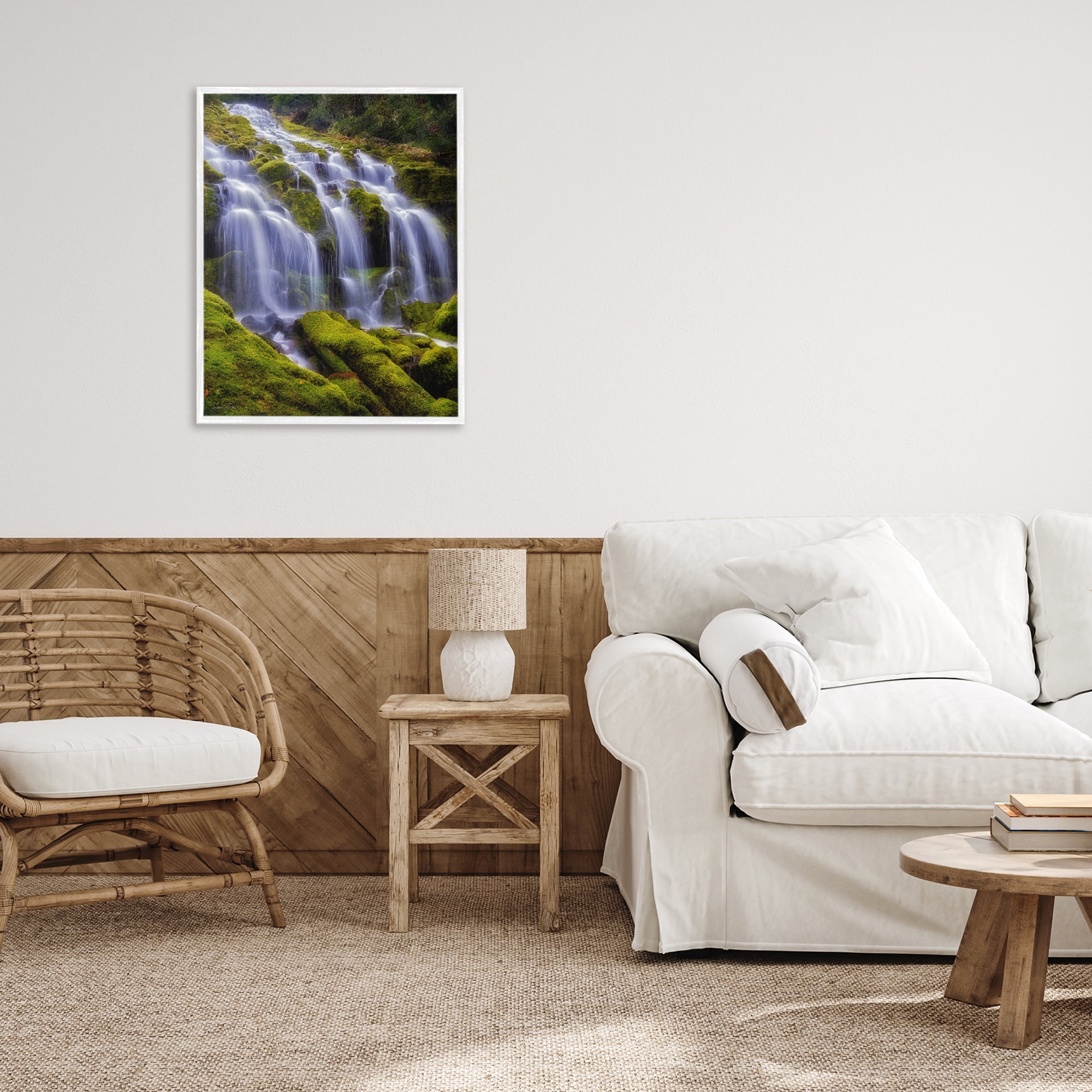 Stupell Industries Upper Proxy Falls White Framed Giclee Art, design by Dennis Frates