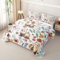 thumbnail image 3 of Erosebridal Watercolor Pet Ferret Bed Spread Queen,Colorful Floral Blossom Queen Coverlet Set For Girls,3 Pieces, 3 of 7
