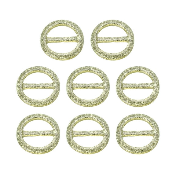 8Pack Plastic Tee Shirt Clips, 25mm Round Bling Resin Scarf Ring Buckle (Yellow)