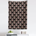 thumbnail image 1 of Damask Tapestry, Traditional Old Fashioned Abstract Motifs Floral Medieval Fashion Victorian, Fabric Wall Hanging Decor for Bedroom Living Room Dorm, 5 Sizes, Black Cream Ruby, by Ambesonne, 1 of 1