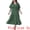 Olive Green, variant on Plus Size V Neck Short Sleeve Wrap Polka Dot A-Line Dress 3X Olive Green