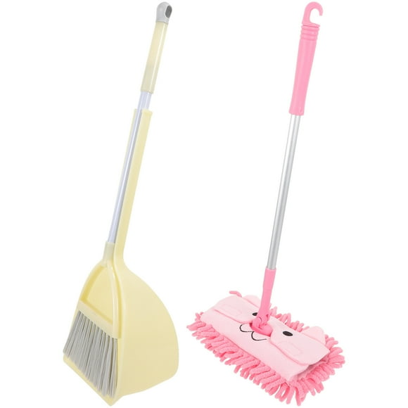 1 Set Kids Cleaning Set Broom Dustpan Mop Toys Educational Sweeping Toys