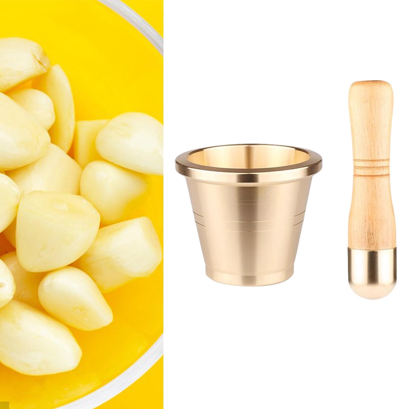 Fiocias Brass Grinder Set Garlic Crusher Versatile Easy to Clean Salt Pepper Mills Spice Small