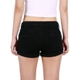 thumbnail image 2 of HDE Junior's Womens Mid Rise Stretchy Denim Jean Shorts Black M, 2 of 6