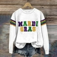 thumbnail image 4 of MSJUHEG Mardi Gras Outfit for Women Mardi Gras Shirt Women's Carnival Print Crew Neck Long Sleeve Top Long Sleeve Shirts for Women Hoodies for Women White S, 4 of 4