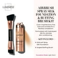 thumbnail image 5 of LUMINESS Silk Airbrush Spray Foundation & Buffing Brush Kit – Full Coverage Foundation & Dual-Sided Buffing Brush - Buildable Coverage, Anti-Aging Formula Hydrates & Moisturizes (Shade - Light Warm), 5 of 6
