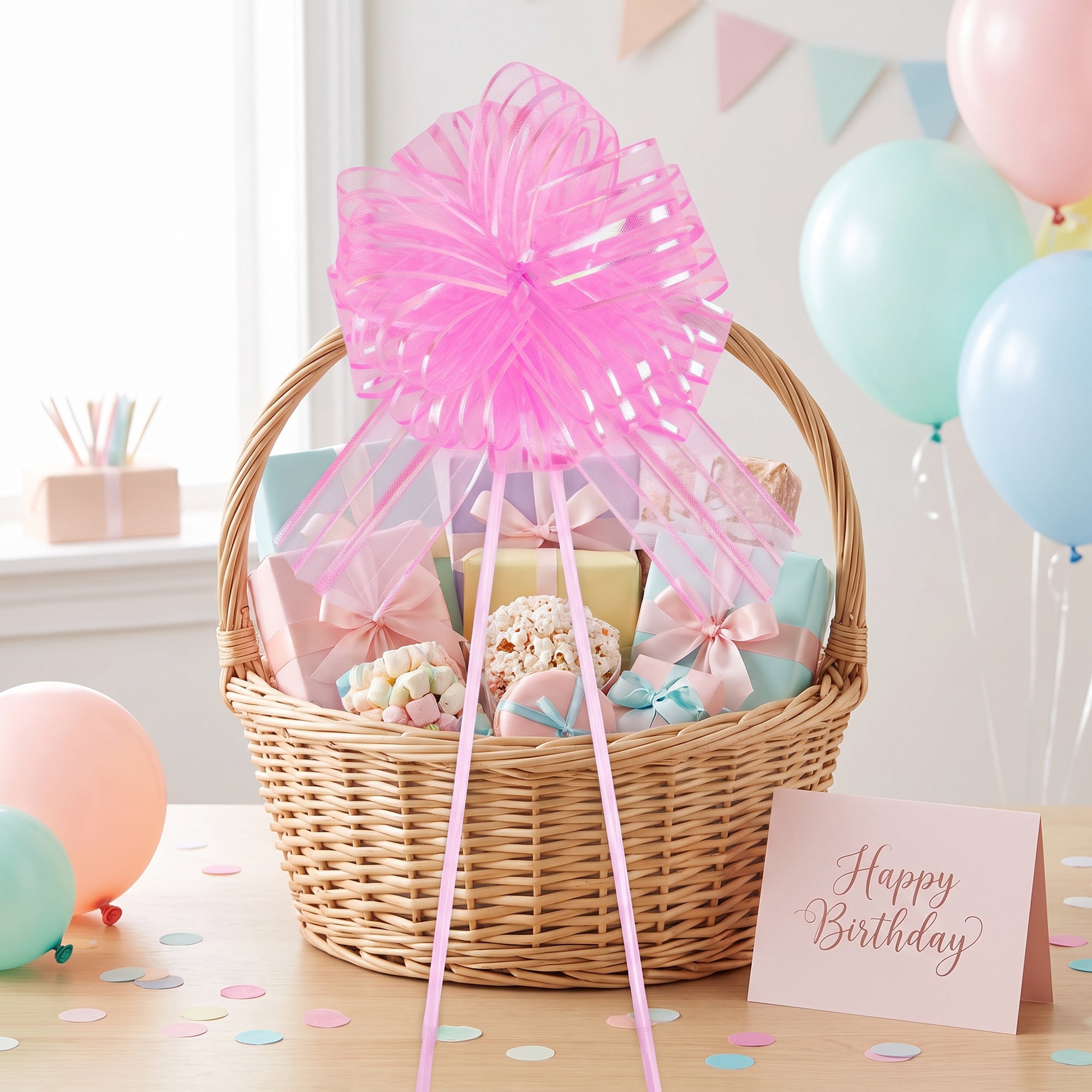 Unique Bargains Crush-Resistant Ribbon Bow for Birthday and Special Occasions Pink