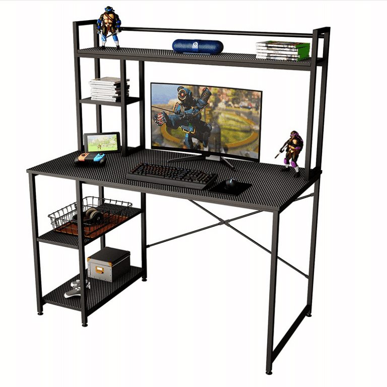 44'' Computer Desk with Bookshelf and Side Pocket – Bestier