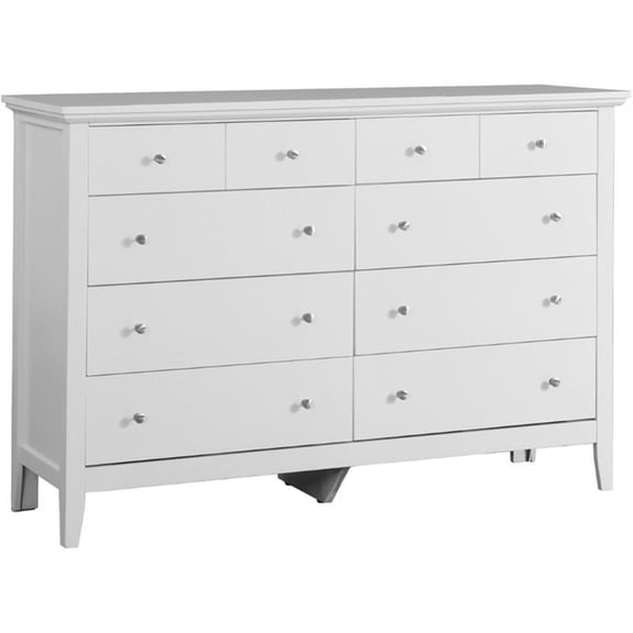 Glory Furniture Hammond 8 Drawer Dresser in White