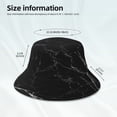 thumbnail image 4 of Daiia Black Marble Texture Abstract Pattern Bucket Hat - Trendy Cotton Sun Hat for Beach, Golf, Fishing - Fun Outdoor Vacation Boonie for Men and Women, 4 of 9