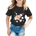 thumbnail image 3 of YUEHUA Girls Summer Shirts Size 10-12 Summer Girls' Large Sized Round Neck Ocean Themed Print Short Sleeved Loose Fitting Casual T Shirt for Children, Size 8-9 Years, 3 of 3