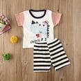 thumbnail image 6 of Kids Two Piece Suit Set Kids Boys Girls Cartoon Floral Print Round Neck Short Sleeve T-Shirt+ Pants, 6 of 6