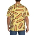thumbnail image 5 of KLL Hot Dogs Print Men's Shirt Short Sleeve Button Down Summer Cuba Beach Shirts- 4X-Large, 5 of 7