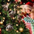 thumbnail image 3 of Adornos de animales del bosque con bellotas, colgantes de acrílico en 2D con forma de piña y animales para el árbol de Navidad, adornos navideños acogedores para la decoración del hogar, 3 of 7
