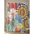 thumbnail image 4 of Fsddascl Boho Floral Shower Curtain Set - Extra Long 72" x 96" Washable Bathtub Curtain with 12 Hooks, Bohemia Country Colorful Mandalas Flower Waterproof Fabric Stall Shower Curtains for Bathroom, 4 of 6