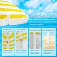 thumbnail image 4 of Yellow Beach Umbrellas For Sand UV50+ Protection Outdoor Striped Patio Umbrella With Fringe Market Umbrella 5.9ft Boho Umbrella Tassels With Tilt Pool Umbrella Waterproof For Garden, 4 of 7