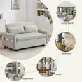 thumbnail image 5 of Sleeper Sofa Bed with Adjustable Backrest,Large Storage Pockets and 2 Pillows,Pull Out Couch Bed with USB Ports and 4 Mmooth Metal Wheels for Living Room,Bedroom,Apartment & Office,Beige, 5 of 9
