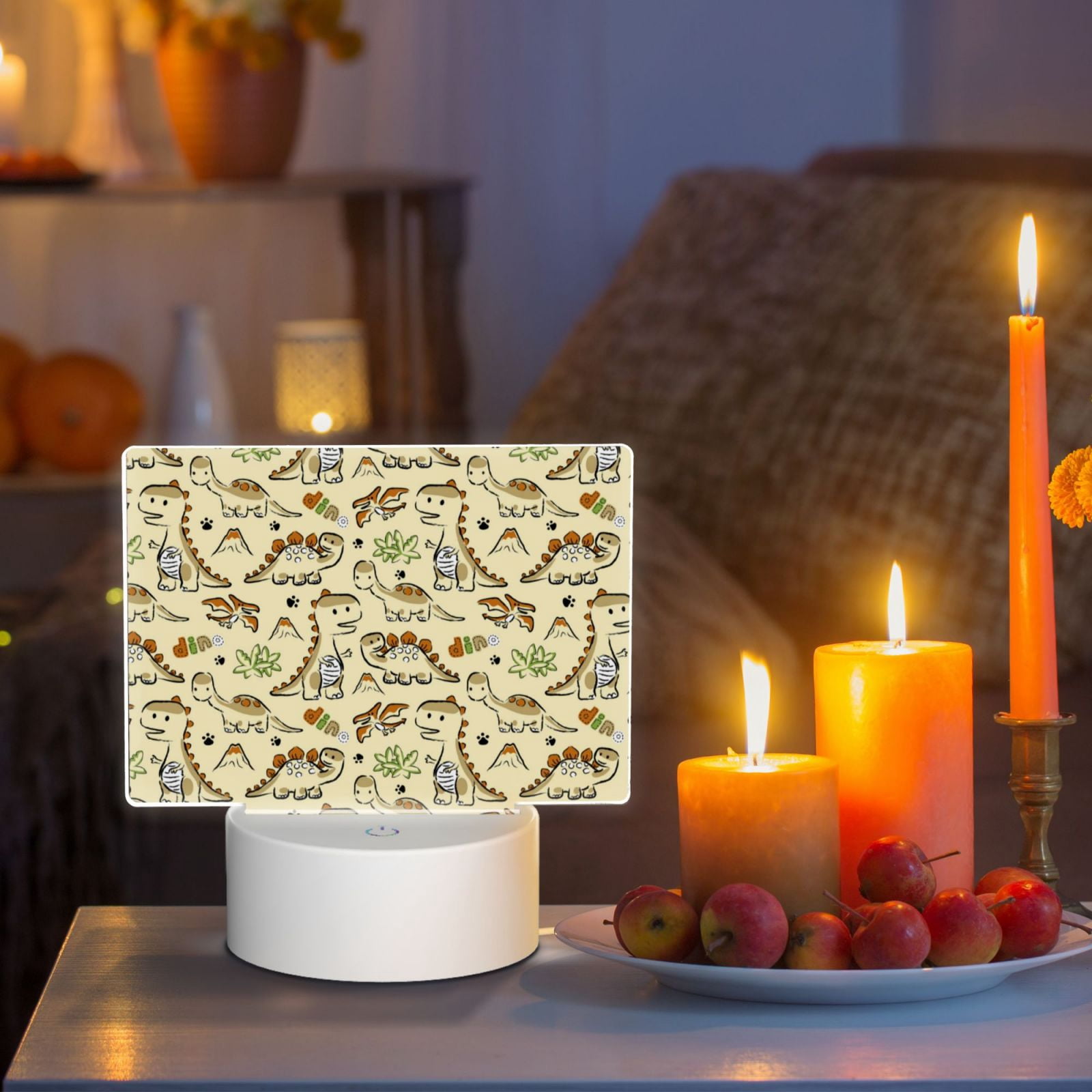 Kdxio Cartoon Dinosaurs Rectangular Acrylic Night Light Acrylic Sleep Night Light Friend Gifts for Birthday Gifts for Women Teens Boys Girls
