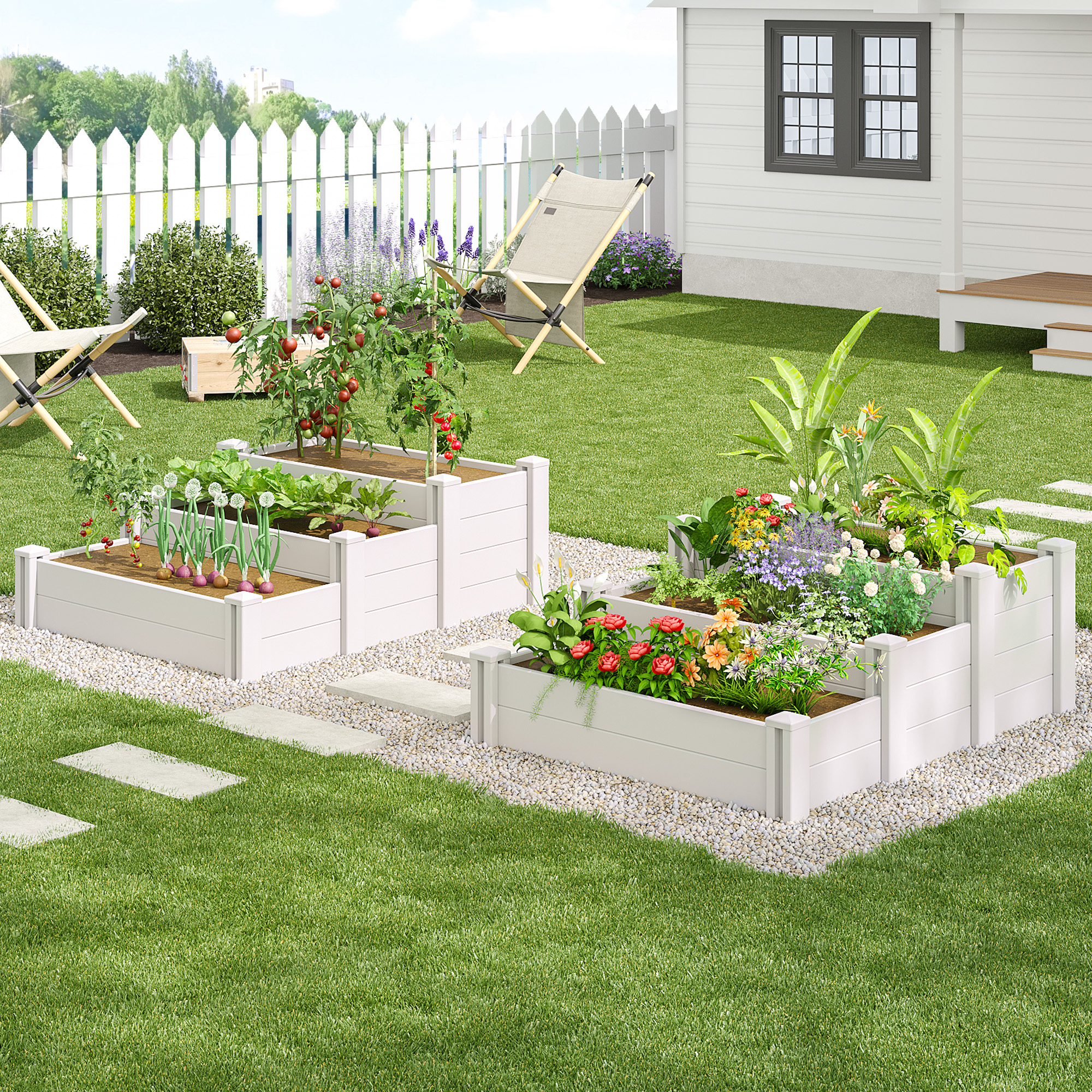 MAYEERTY Multipurpose White PVC Rectangular Garden Fence For Flowers, Vegetables, Pet & Poultry Nests