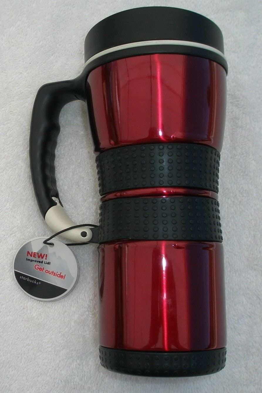 Starbucks Vintage Heavy Stainless Steel Big Mouth Travel Thermos folding  Handle