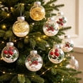 thumbnail image 6 of 12 Pack Pre-Filled Clear Christmas Ball Ornaments,2.4in Transparent Plastic Hanging Baubles with Pine Cone,Berry & Glitter Decor,Assorted Xmas Tree Pendants for Holiday Home Party Decor, 6 of 8