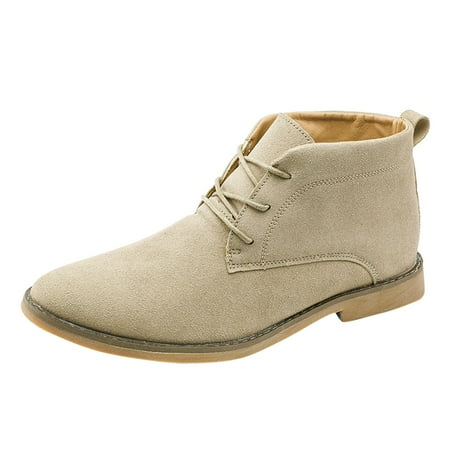 

Fsqjgq Mens Shoes Big Boots Fashion Men s Classic Business Leather Shoes Front Lace Up Short Boots Mens Wide Slip Boots Mens Casual Shoes A 42