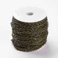 thumbnail image 2 of Iron Cable Chains Unwelded with Spool Flat Oval Cadmium Free & Nickel Free & Lead Free Antique Bronze 7x4x1mm about 164.04 Feet(50m)/roll, 2 of 3