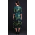 thumbnail image 3 of Bimba Cotton Blue Mimosa Pudica Leaves rinted Womenâ€™s Asymmetrical ShiftÂ&nbsp;DressÂ&nbsp;With Pockets Casual MidiÂ&nbsp;Dress-XSmall, 3 of 5