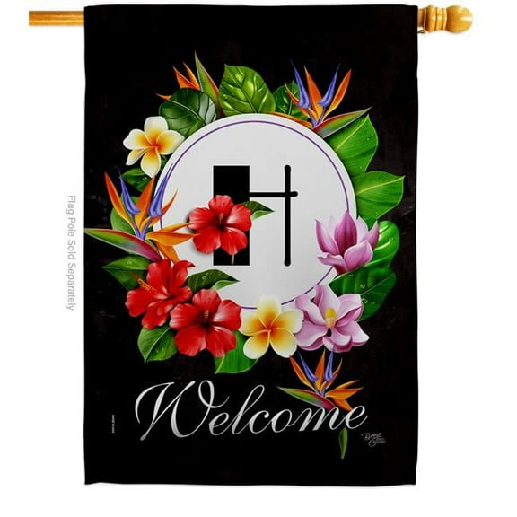 Breeze Decor H130268-BO Tropical H Summertime 28 x 40 in. Double-Sided Decorative Vertical House Flags for Decoration Banner Garden Yard Gift