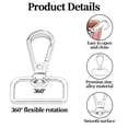 thumbnail image 3 of Januofit 15 Pcs D Ring Swivel Lobster Claw Clasp, Push Gate Snap Hooks Trigger Clips(Silver, 1 inch), 3 of 6