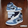 thumbnail image 1 of N I-K-E A i r-Jor-dan 1 Retro High OG Denim Summit White Obsidian FQ2947-100, 1 of 6