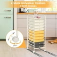 thumbnail image 4 of 10-Drawer Rolling Storage Cart, Utility Mobile Trolley with Dismantle Drawers & Universal Casters & 2 Brakes, Versatile Flexible Drawer Organizer Cart for Home, Office, Macaron, Yellow, 4 of 5