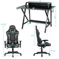 thumbnail image 2 of Goplus Gaming Computer Desk&Massage Gaming Chair Set w/Monitor Shelf Power Strip Grey, 2 of 12
