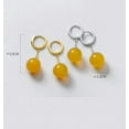 thumbnail image 2 of EOEMY 925 Sterling Silver 12mm Color Artificial Agate Round Hoop Earrings-Gold-Yellow, 2 of 9