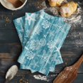 thumbnail image 6 of Teal Coastal Kitchen Towels Set of 4, Water Absorbent Dish Towel, Summer Ocean Sea Waves Starfish Corals Decorative Hand Towels - Quick Drying Cloth for Cooking Baking, 18x28 Inch, 6 of 8