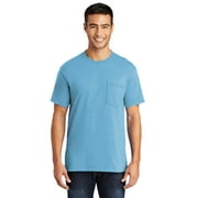 Port & Company 50/50 Cotton/Poly TShirt with Pocket (PC55P) Aquatic Blue, S