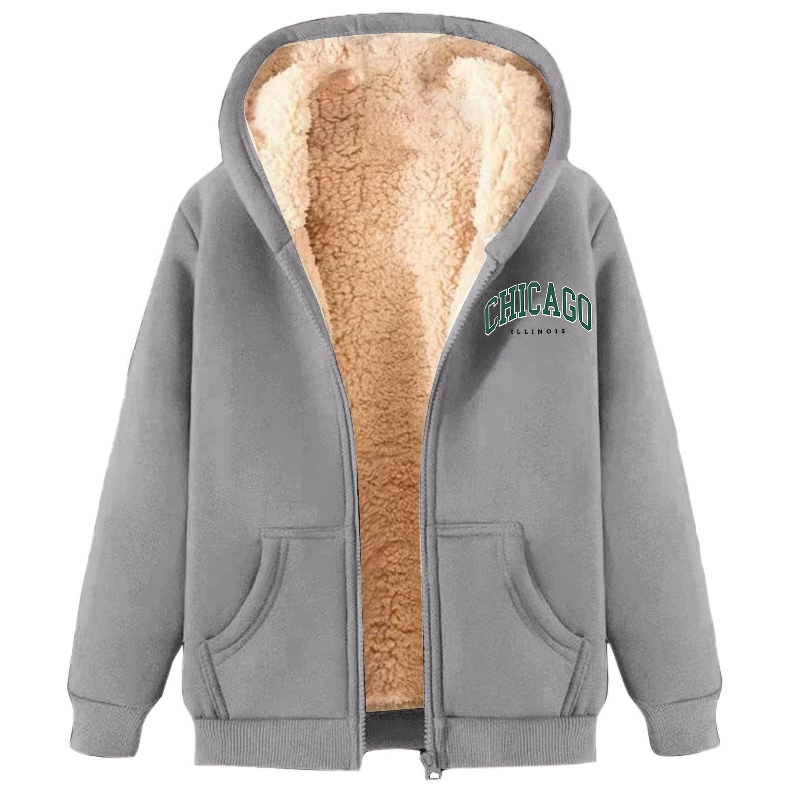 Men's And Women's Sports Winter Casual Same Style Autumn And Winter Fashion Same Style Casual Printed Sports Winter Coat With Zipper Hooded Sweatshirt With Pocket Long Sweatshirts Leggings Women's Zip