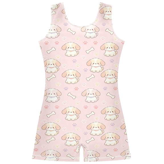 Gymnastics Leotard Sleeveless Dog Bone Stretchy Dance Bodysuit Breathable Athletic Ballet Yoga Outfit for Ages 3-14