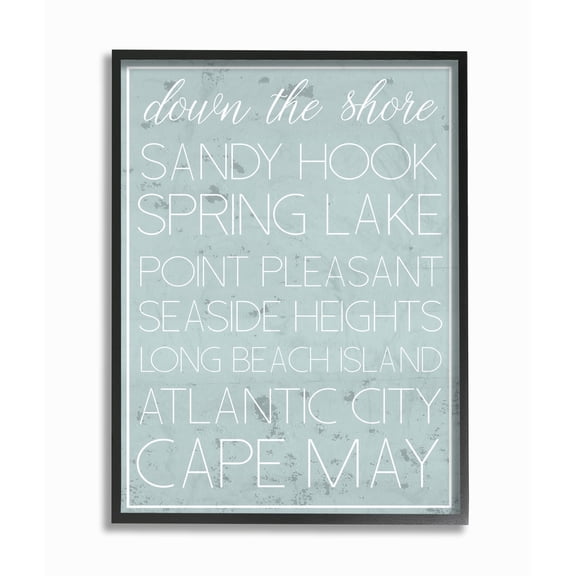 Stupell Down The Jersey Shore List Framed Giclee Texture Art 11 x 14