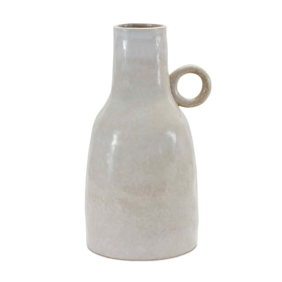 Melrose Ceramic Jug Vase - 11.25" - Brown and White