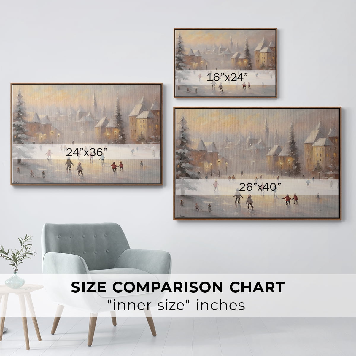 Vintage Landscape-CLXXIII By Wexford Home Framed in Walnut Wood Gallery Wrapped Canvas 17 in. x 25 in.